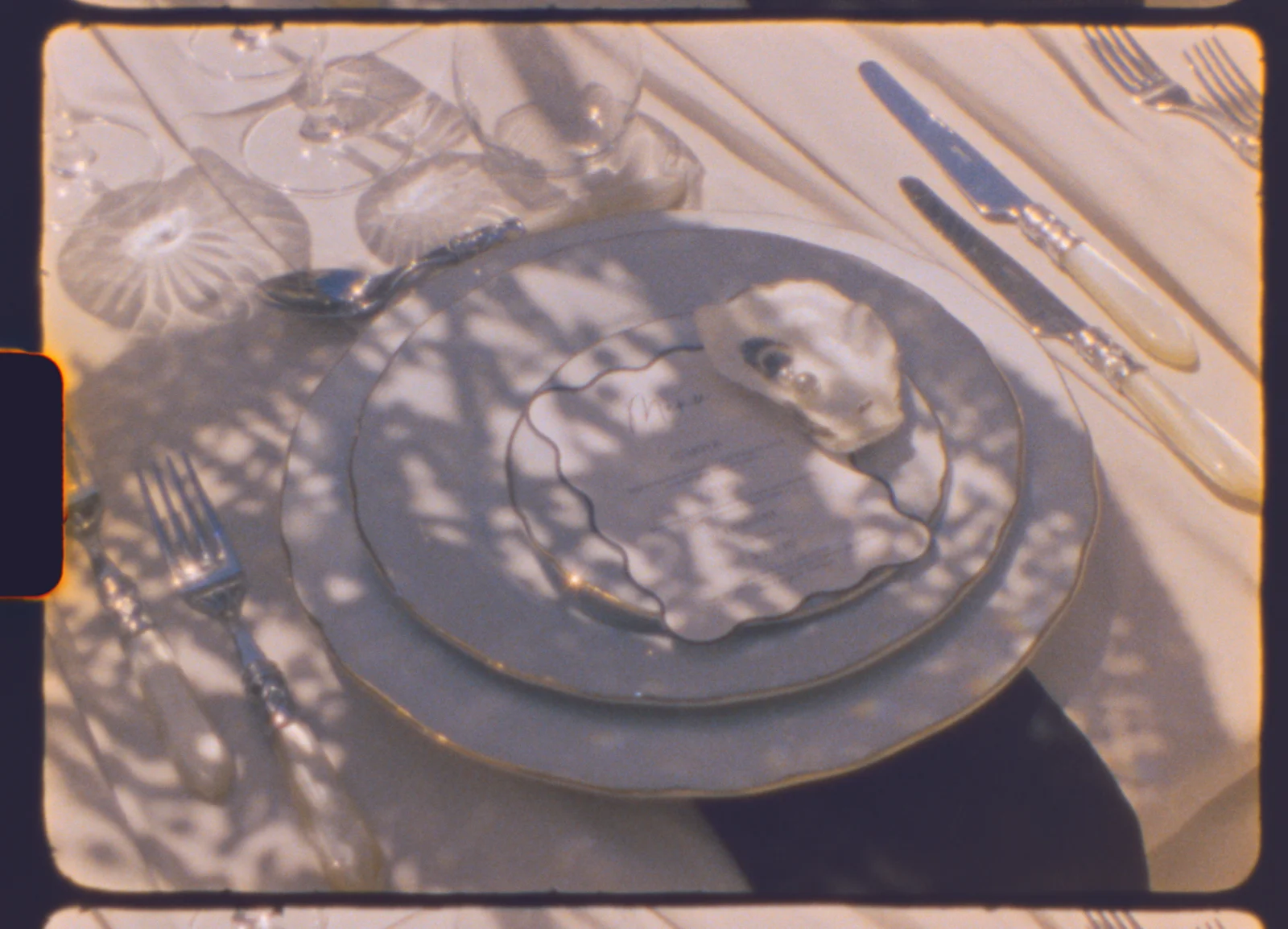 Super 8 wedding film still in Mallorca